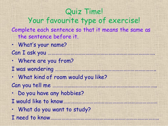 direct and indirect questions exercises